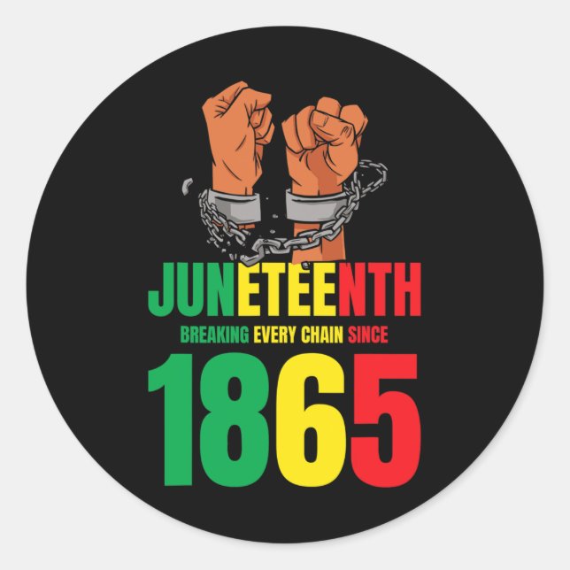 Sticker Rond African American Junetten Briser chaque chaîne S (Devant)