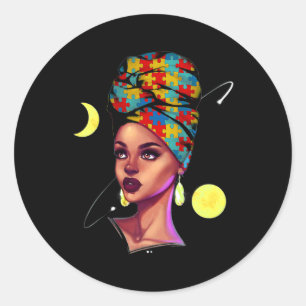 Sticker Rond African American Pride Black History Mois Autisme