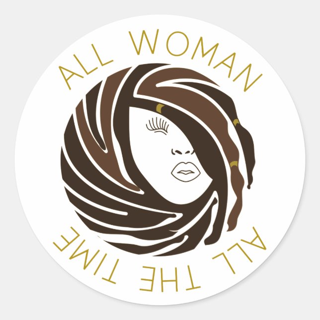 Sticker Rond African American Woman Dreads (Devant)