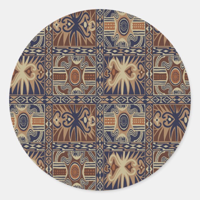Sticker Rond African Tribal Collage contemporain (Devant)