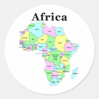 Sticker Rond Afrique - Carte politique