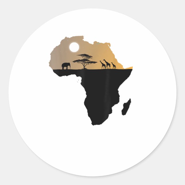 Sticker Rond Afrique Continent Safari (Devant)