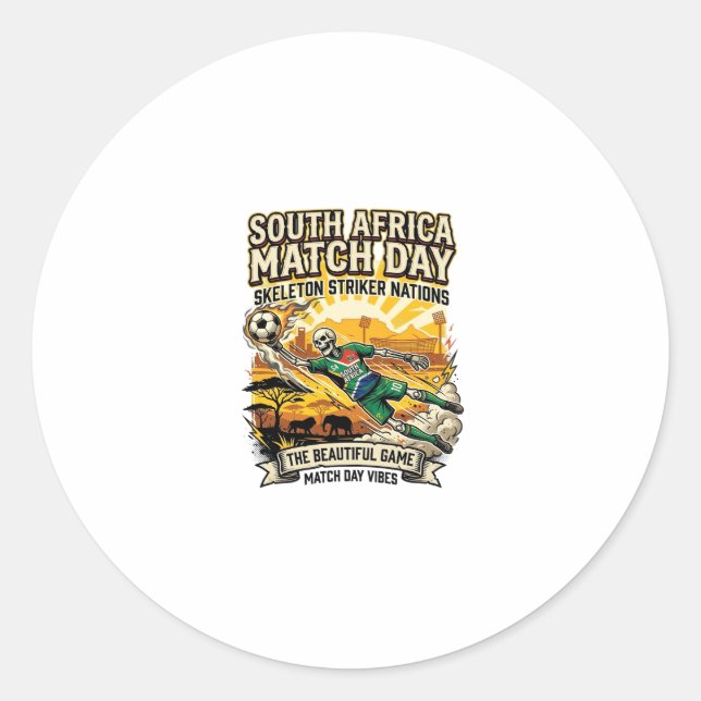 Sticker Rond Afrique du Sud Match Day Skeleton Striker Nations  (Devant)