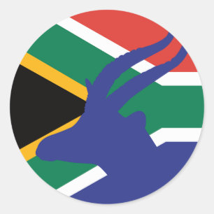 Sticker Rond Afrique du Sud Springbok Antelope Afrique du Sud