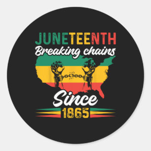 Sticker Rond Afro-Américain 1865 - Histoire noire lun