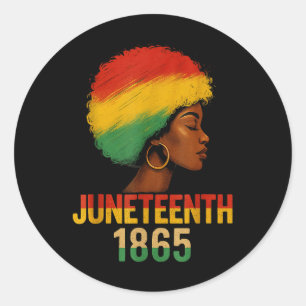 Sticker Rond Afro-Américaine noire Afro Girl JunetDix