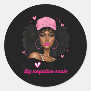 Sticker Rond Afro-Américaine Reine Sy Black Woman Unbola