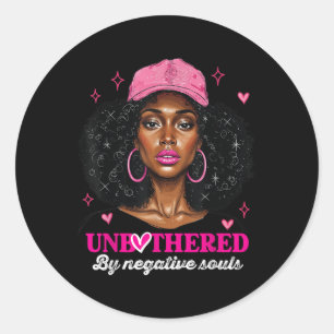 Sticker Rond Afro-Américaine Reine Sy Black Woman Unbola