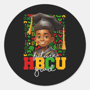 Sticker Rond Afro Black Boy College Graduation Future Hbcu Grad