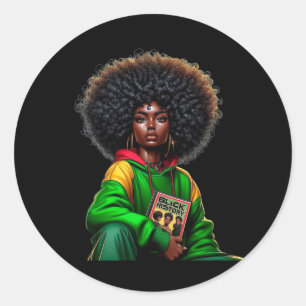 Sticker Rond Afro Black Queen Afrique Couleur - Black History M