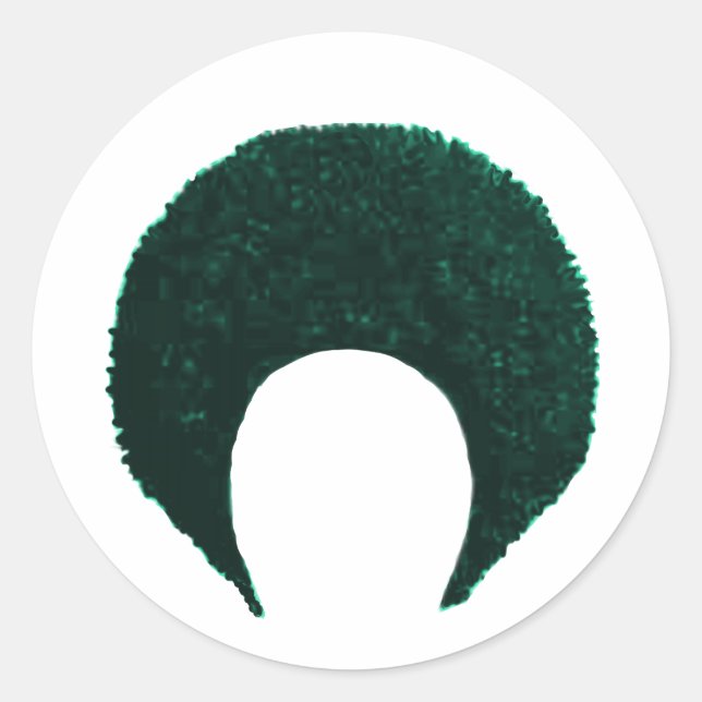 Sticker Rond Afro Cyan Le MUSÉE Zazzle Cadfts (Devant)