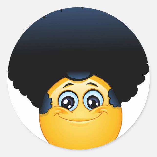 Sticker Rond afro émoji (Devant)