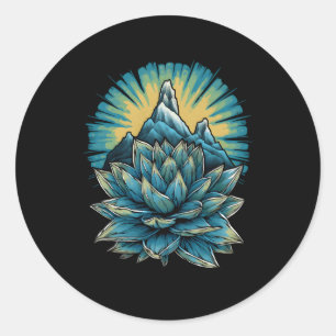 Sticker Rond Agave Titanota Royal Agave Chalk Agave Succulent P