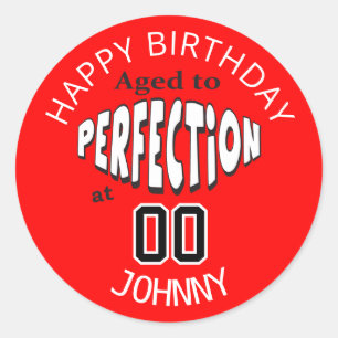 Sticker Rond Âgé à la perfection à 00 00e anniversaire
