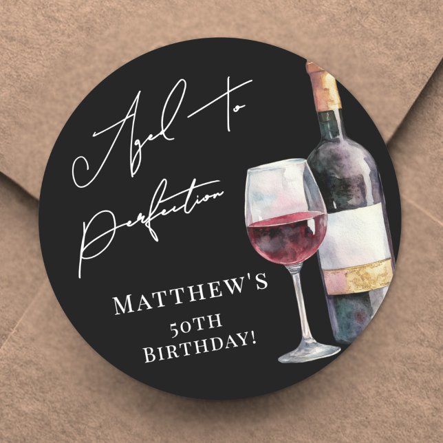 Sticker Rond Aged To Perfection Birthday (Aged To Perfection Birthday Classic Round Sticker)