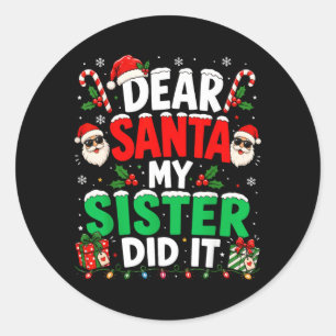 Sticker Rond Agence gouvernementale Santa Sister a fait drôle