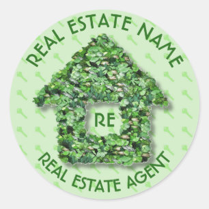 Sticker Rond Agence Immobilière Et Nom De L'Entreprise