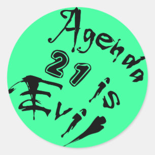 Sticker Rond Agenda 21 est l'arrière - plan vert mal
