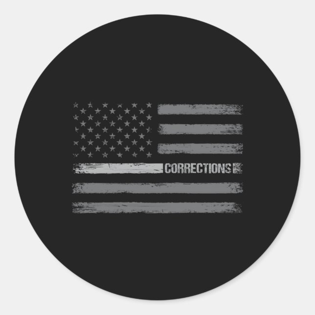 Sticker Rond Agent correctionnel Mince Silver Line American Fla (Devant)