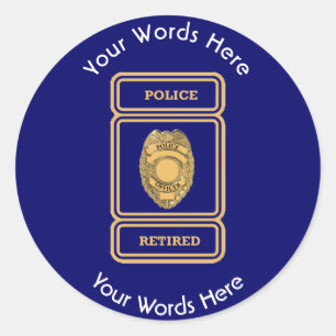 Sticker Rond Agent de police de Retired