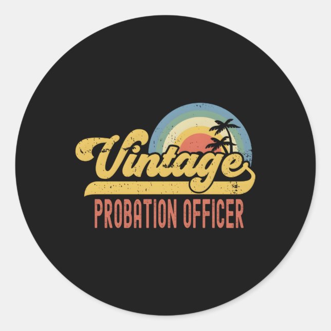 Sticker Rond Agent de probation Titre de l'emploi (Devant)