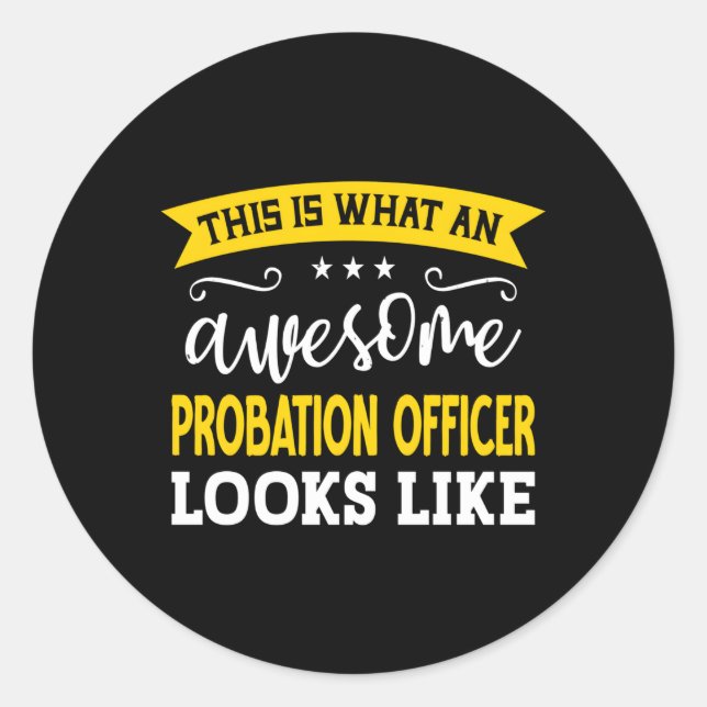 Sticker Rond Agent de probation Titre de l'emploi Probation de  (Devant)