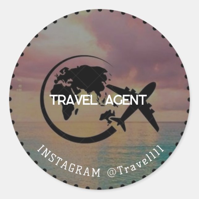 Sticker Rond Agent de voyage (Devant)