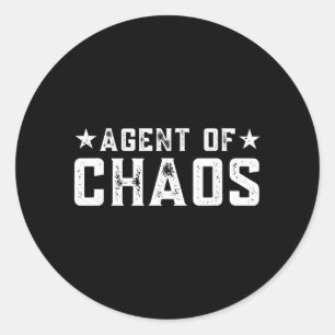 Sticker Rond Agent du chaos _ Blague drôle humour Citation sarc