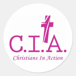 Sticker Rond Agents de la CIA auprès du Seigneur chrétiens en a