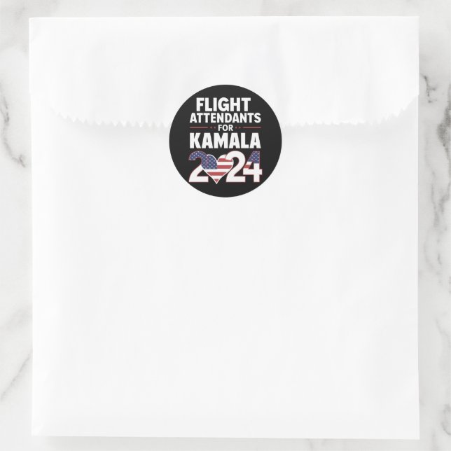Sticker Rond Agents De Vol Pour Les Élections De Kamala Harris  (Sac)