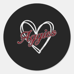 Sticker Rond Aggies personnalisées rétrogrades Hommes Femmes En
