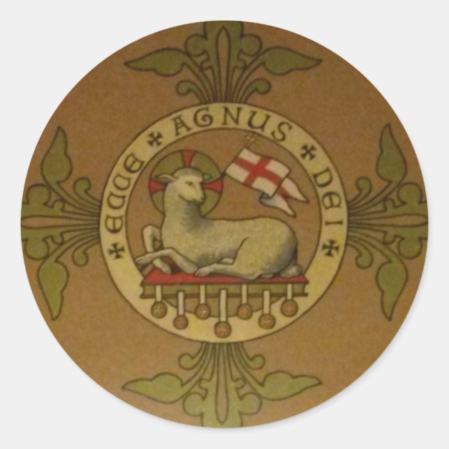 Sticker Rond Agneau de Dieu Ecce Agnus Dei (Devant)