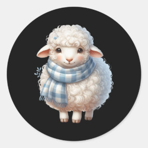 Sticker Rond Agneau mouton Agneau de Pâques Berger de Pâques Ca