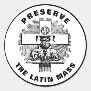 Sticker Rond Agneau sur l'autel Préserver la Messe latine catho