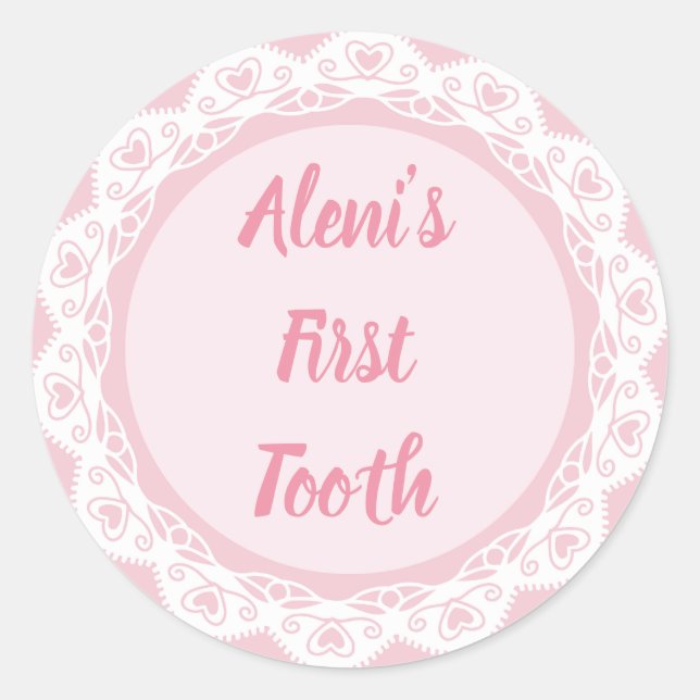 Sticker Rond Agra Hadig - Première dent avec nom (Devant)