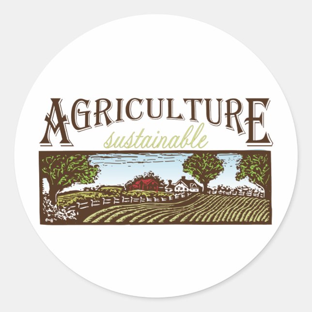 Sticker Rond Agriculture durable (Devant)
