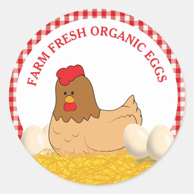 Sticker Rond Agritourisme Oeufs Biologiques Poulet Classique St (Devant)