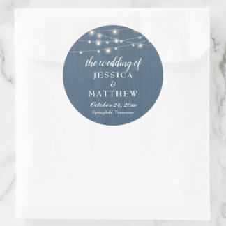 Sticker Rond Agritourisme rustique Lumières bleues Dusty