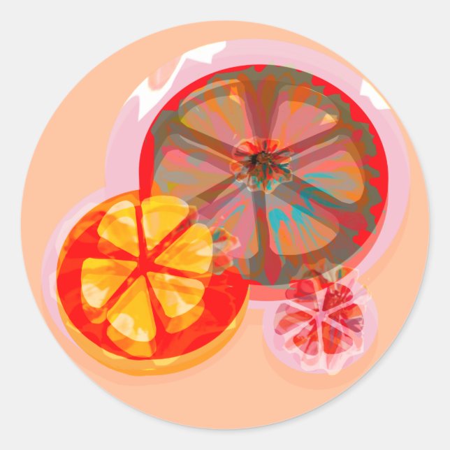 Sticker Rond Agrumes de luxe orange (Devant)