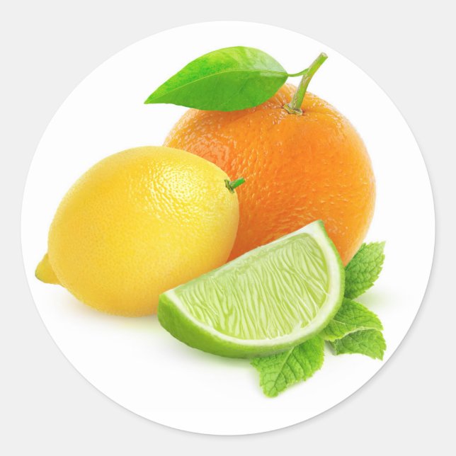 Sticker Rond Agrumes mixtes (Devant)