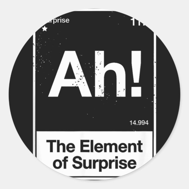 Sticker Rond Ah l'élément de surprise (Devant)