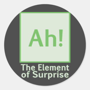 Sticker Rond Ah ! L'élément surprise