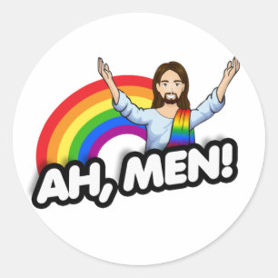 Sticker Rond Ah, T-shirt pour hommes
