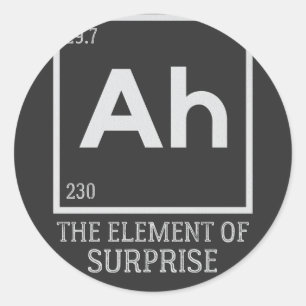 Sticker Rond Ah the element of surprises