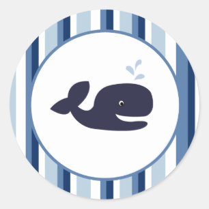 Sticker Rond Ahoy Mate Blue Whale Envelope Seals / Toppers 20