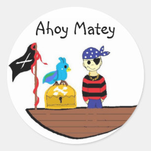 Sticker Rond Ahoy Matey