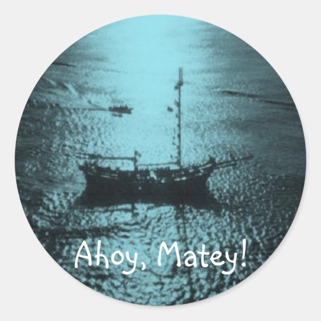 Sticker Rond Ahoy Matey enveloppe joints bleu (Devant)