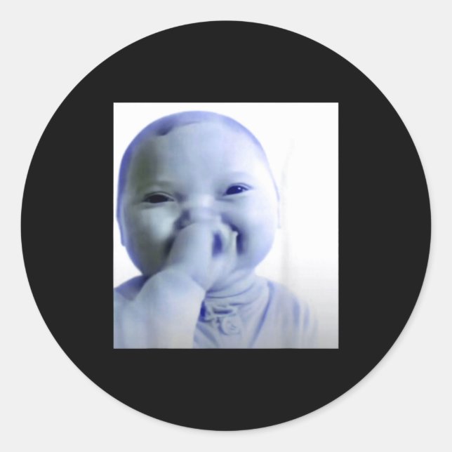 Sticker Rond Ai Baby Meme Funny Laughing Baby Baby Meme Brainro (Devant)