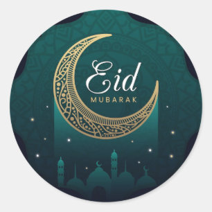 Sticker Rond Aïd Moubarak Gold Green