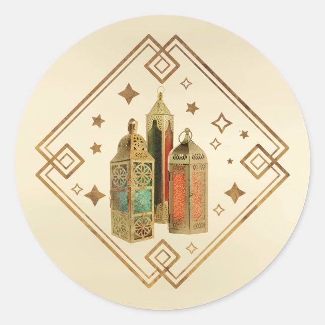 Sticker Rond Aïd Moubarak - Joyeux Aïd (Devant)